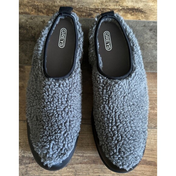 Huckberry GREYS Wool Pile Fleece Sherpa Mule Outdoor/indoor Men’s US 12 Gray New - Picture 1 of 12